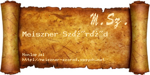 Meiszner Szórád névjegykártya